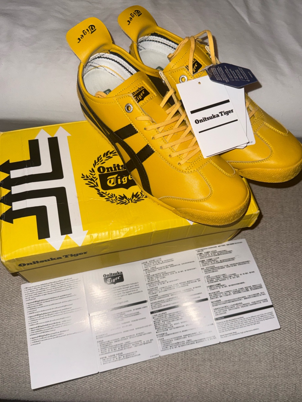 SALE🔥ONITSUKA TIGER Mexico 66 Tai Chi YELLOW BLACK KILL BILL Sneakers AUTHENTIC